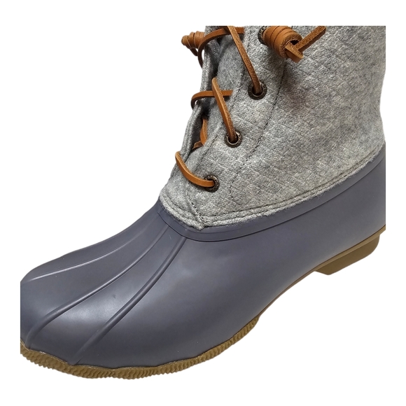 Women's Sperry Saltwater Emboss Wool Duck Boots Dark Grey Size 9 - Picture 5 of 12